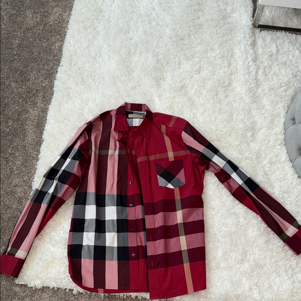 Mens Burberry Plaid Shirt